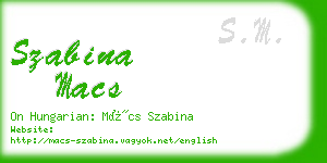 szabina macs business card